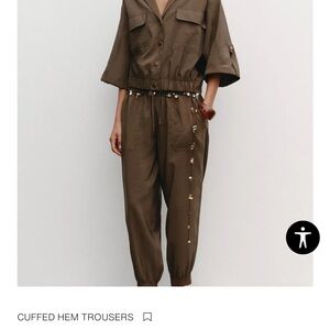 Zara Dark Brown Cuffed Joggers